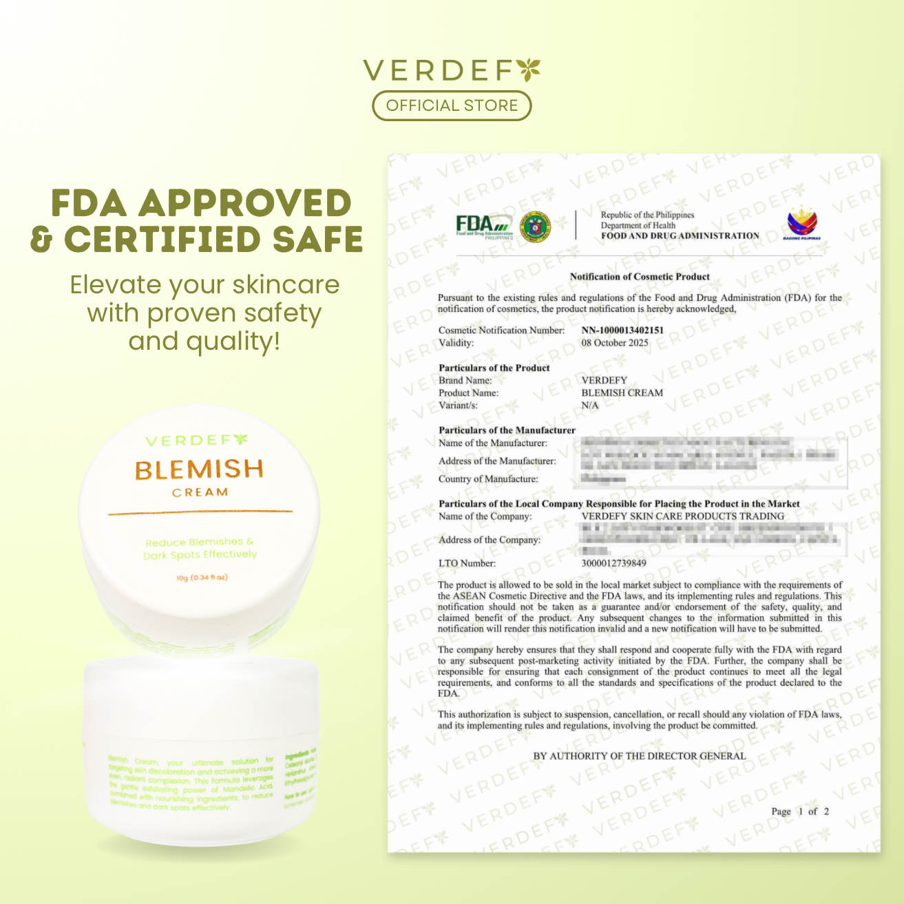 VERDEFY BLEMISH CREAM