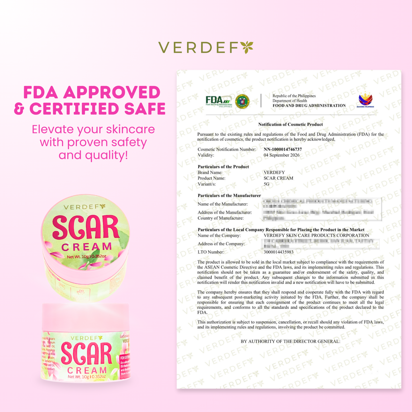 VERDEFY SCAR CREAM 10G