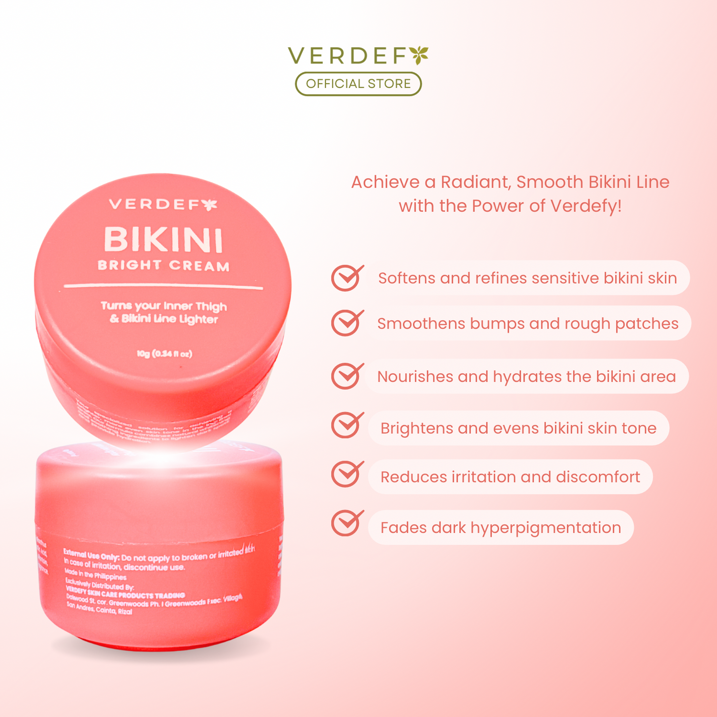 VERDEFY BIKINI BRIGHT CREAM