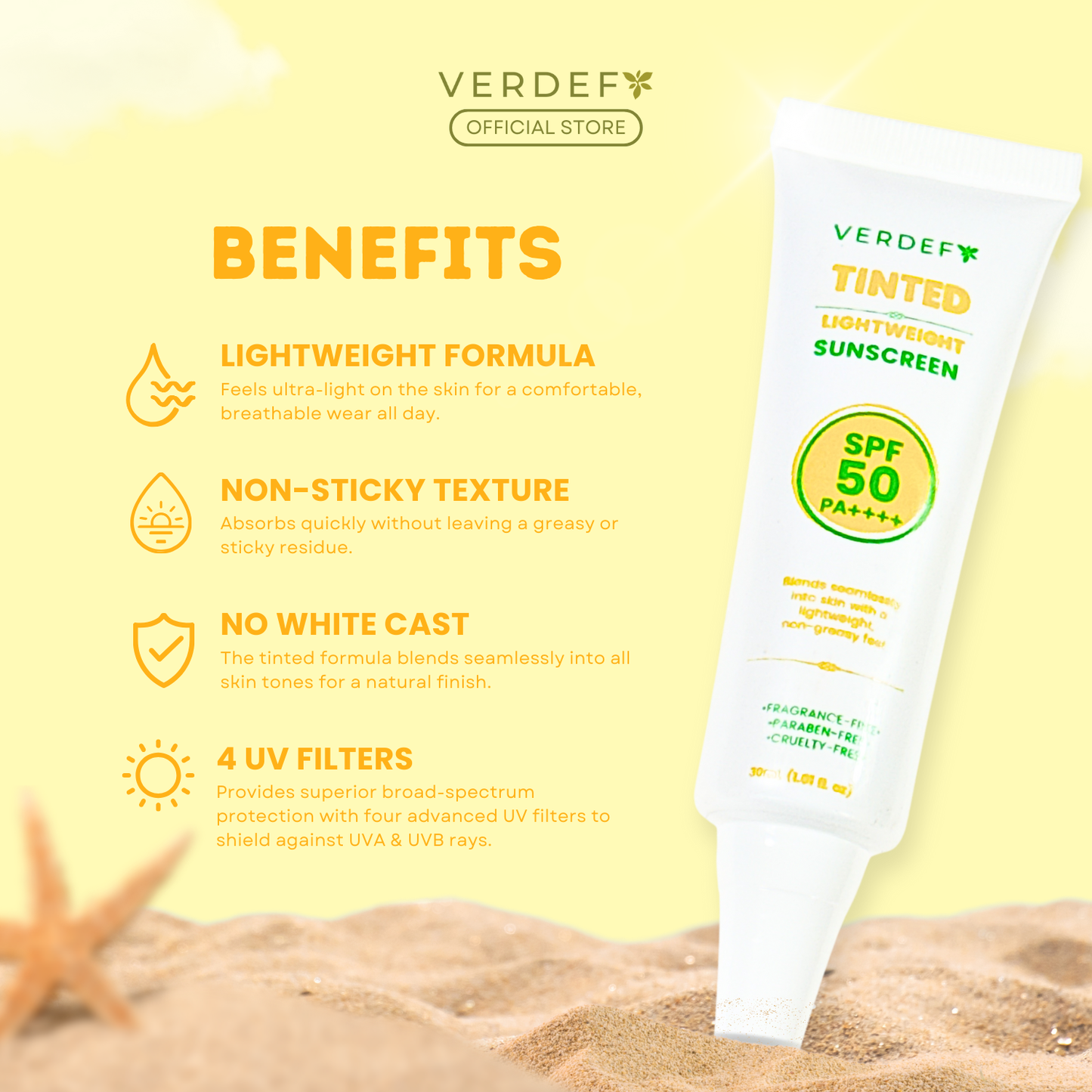 VERDEFY TINTED LIGHTWEIGHT SUNSCREEN