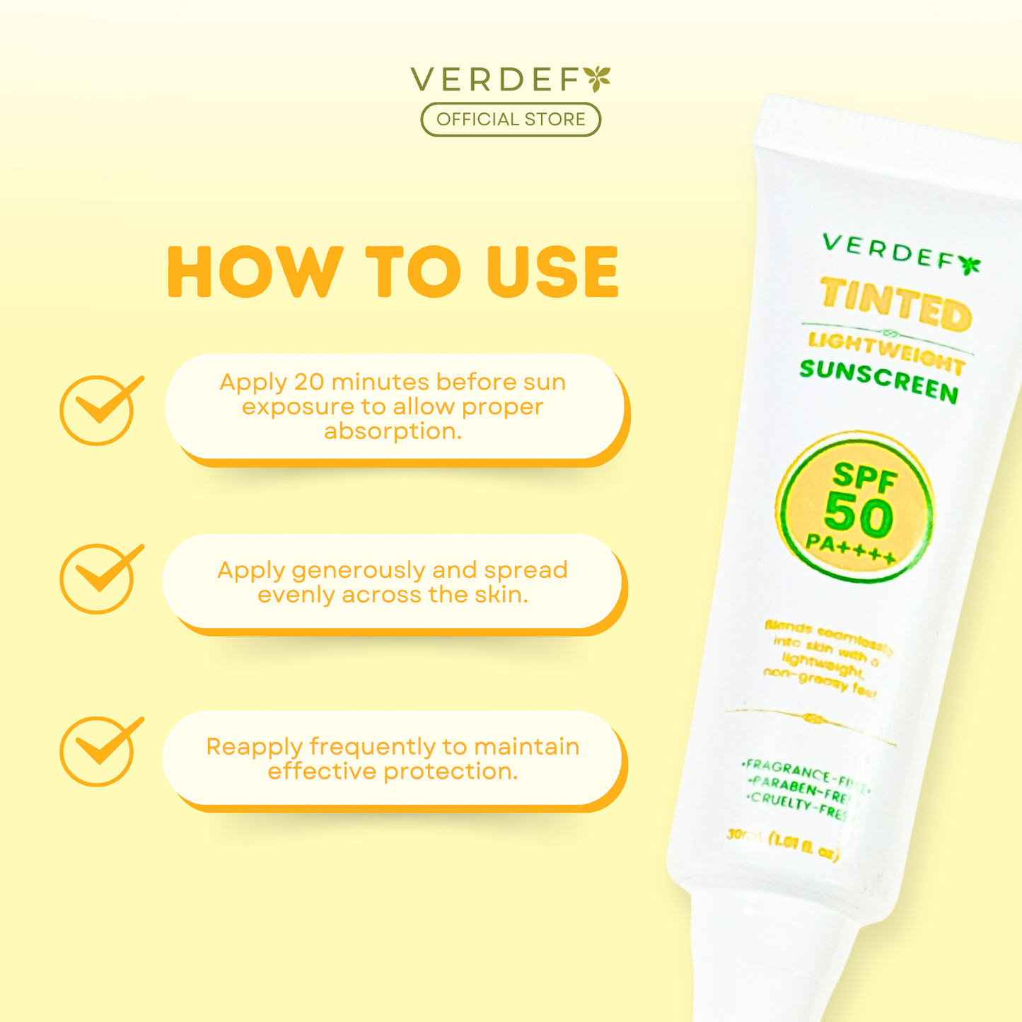 VERDEFY TINTED LIGHTWEIGHT SUNSCREEN