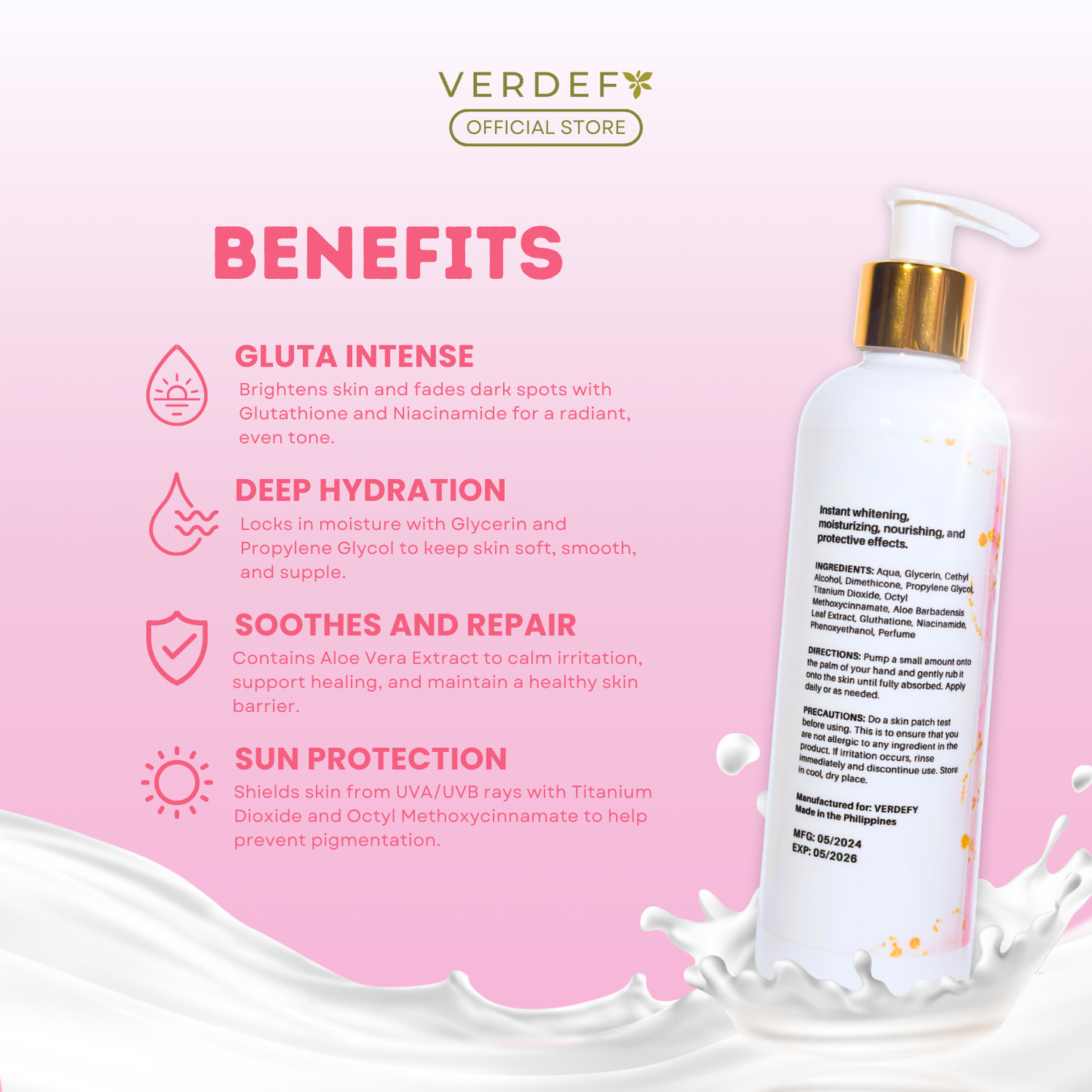 VERDEFY GLUTA INTENSE LOTION