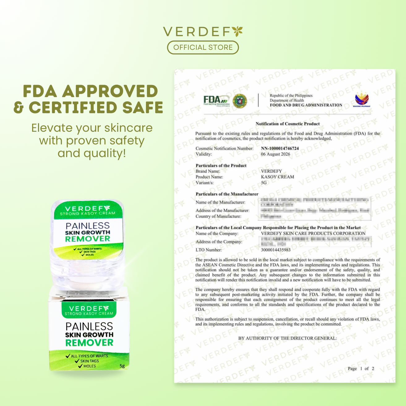 VERDEFY NEW STRONG KASOY CREAM